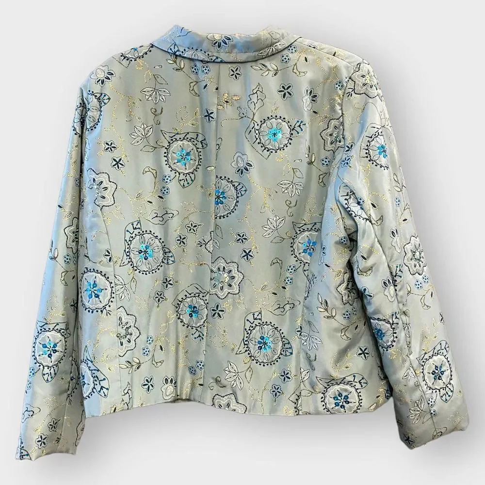 Vintage Judith Hart Blue Silk & Sequins Jacket